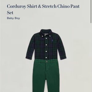 Ralph Lauren Green and Blue Plaid Corduroy Shirt